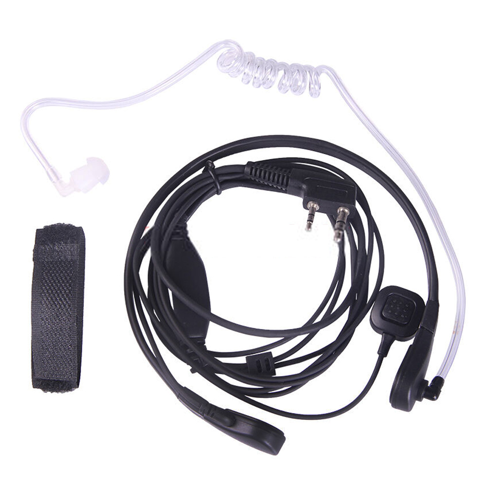Throat Microphone Mic Air Tube Headset Earpiece for Baofeng Walkie Talkie CB Radio UV-5R UV B5 GT-3TP UV-5X Black