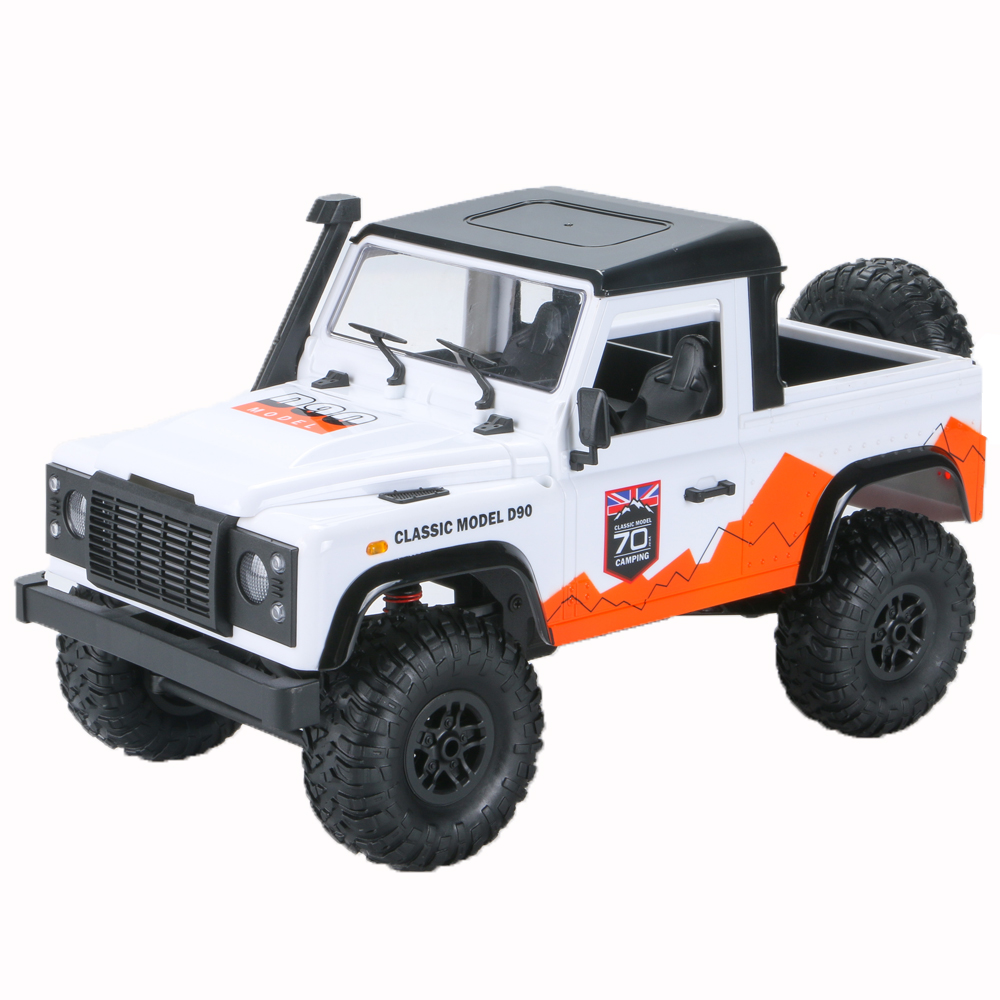 MN 99A 1:12 4WD RC Cars 2.4G Radio Control RC Cars Toys RTR Crawler Off-Road Buggy For Land Rover Vehicle Model Pickup Car white_2 batteries
