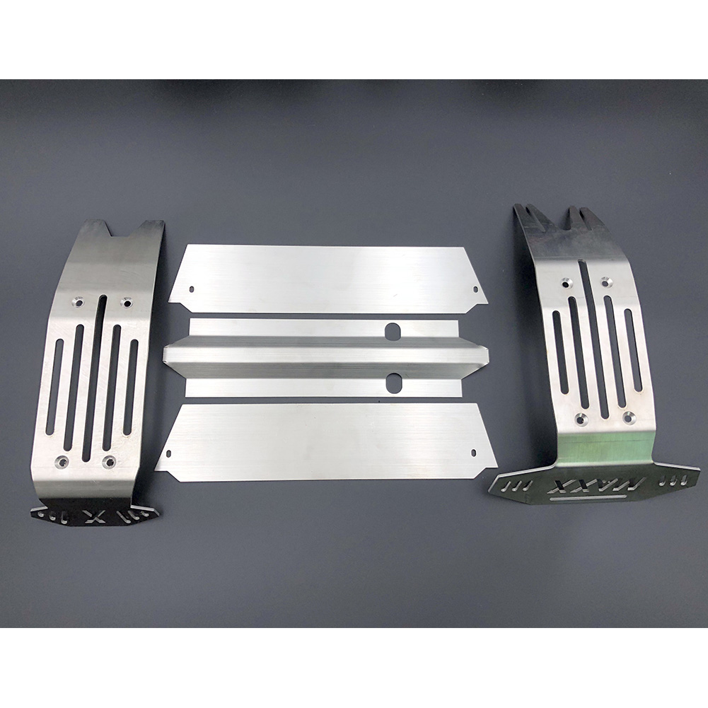 X-MAXX Stainless Steel Chassis Armor Front Rear Axle Protector Plate for 1/5 RC Truck Traxxas X-MAXX Xmaxx 6s 8s Upgrade Parts As shown_As shown