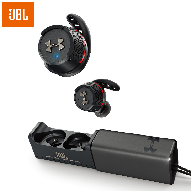 JBL UA FLASH Ture Wireless Earphones Bluetooth Sports Headset Waterproof Running HiFi Headphones with Charge Box Handsfree Call with Mic black