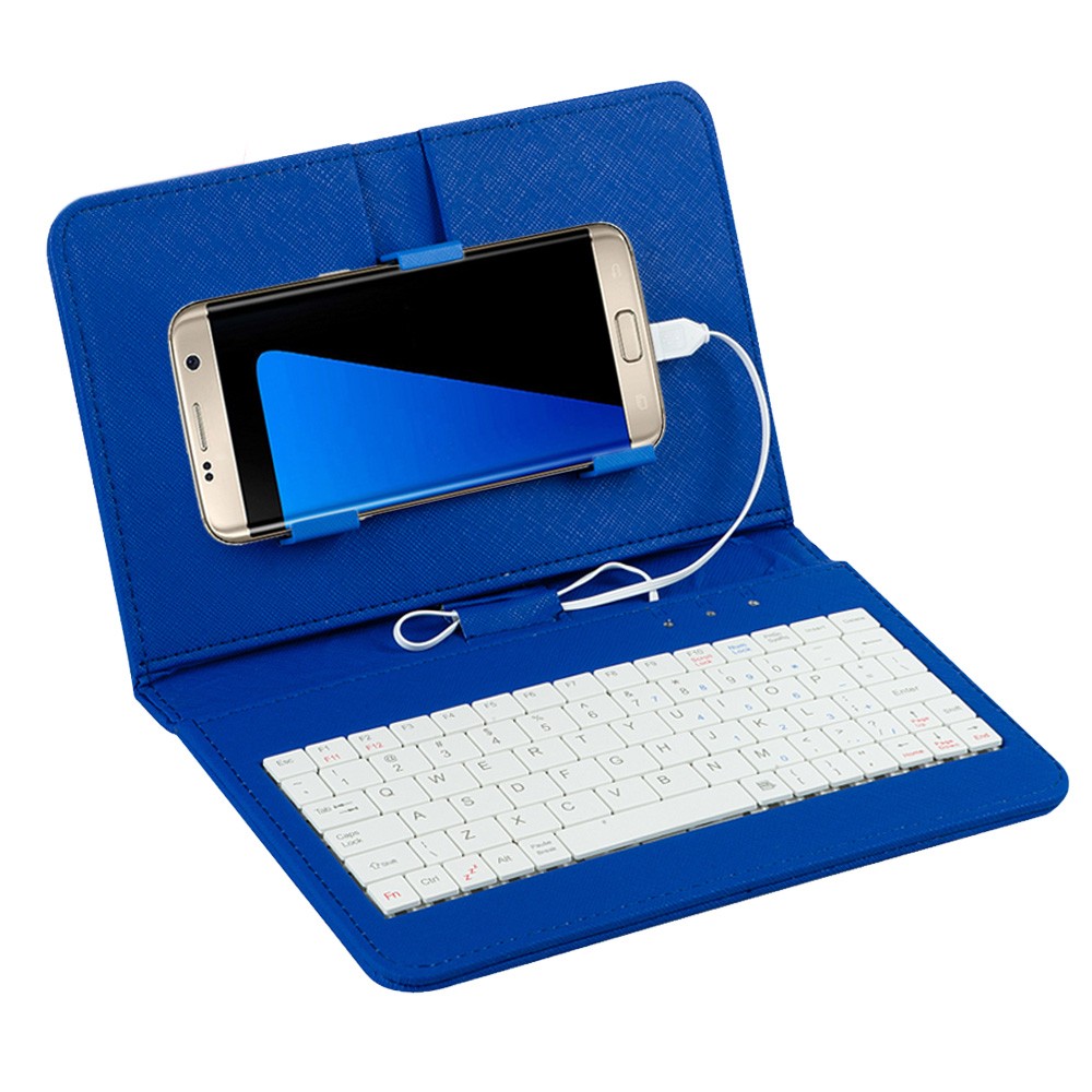 General Wired Keyboard Flip Holster Case for Andriod Mobile Phone 4.8-6.0