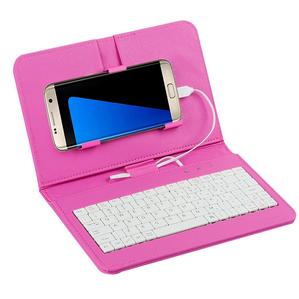 General Wired Keyboard Flip Holster Case for Andriod Mobile Phone 4.8-6.0