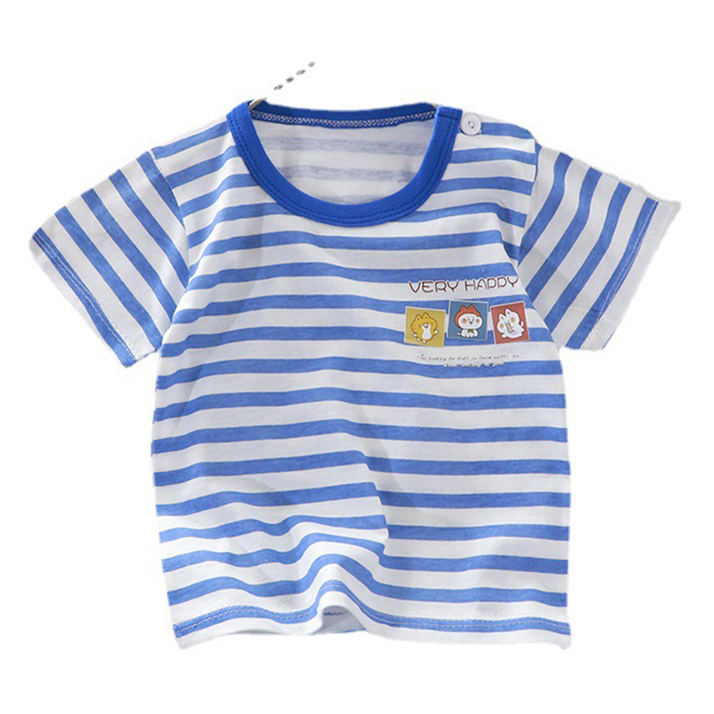 Kids Short Sleeves T-shirt Fashion Cute Printing Round Neck Breathable Tops For 1-6 Years Old Boys Girls A11 5-6Y 130cm