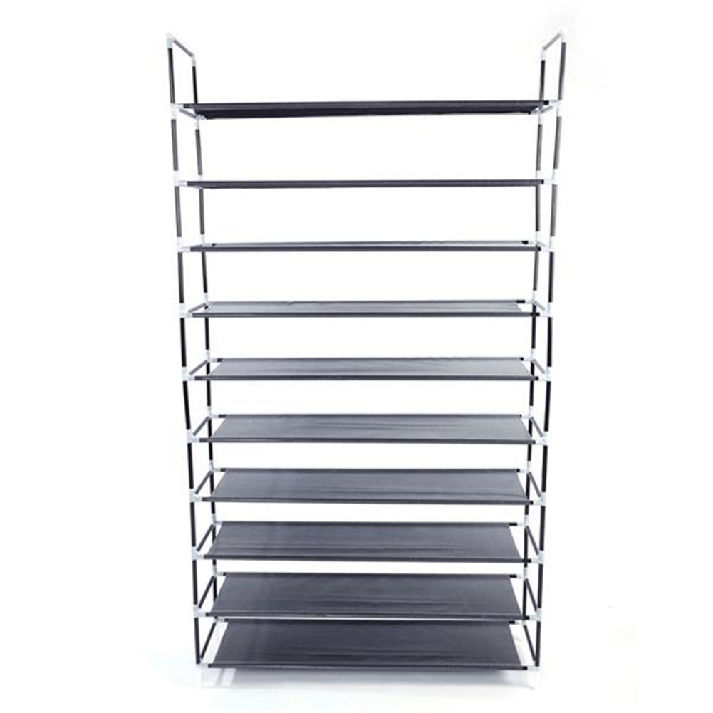 US 100cm Wide Shoe  Rack Organizer Storage Shoes Shelves Space 10 Tier Standing black