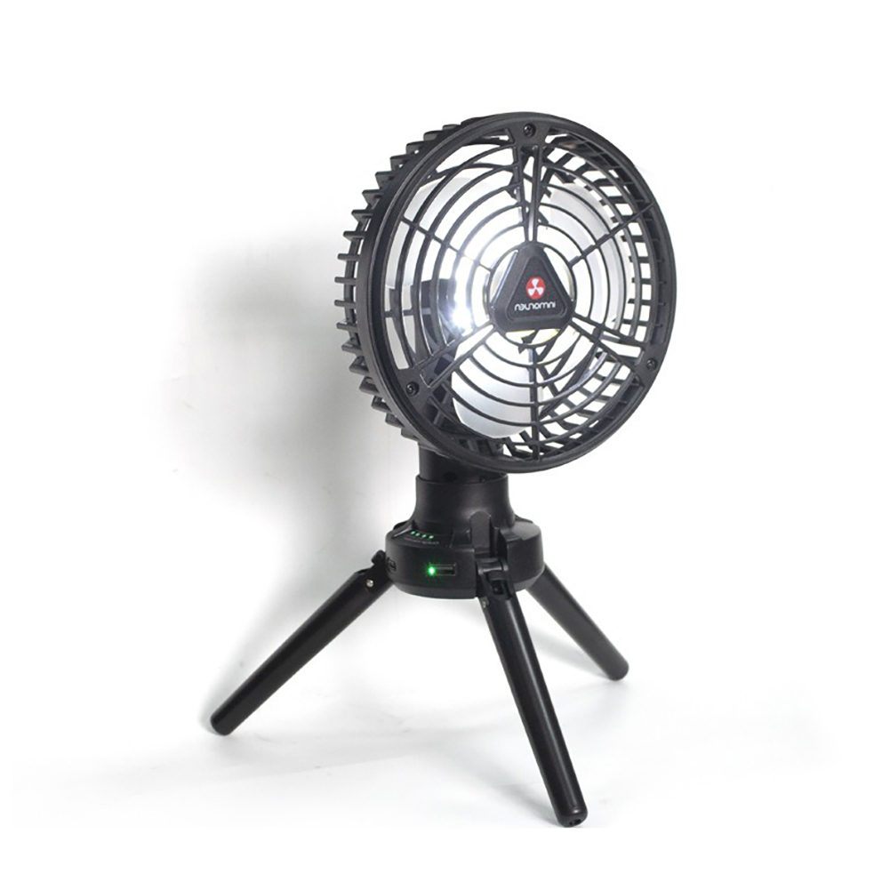 Unitedtime Camping Fan, Rechargeable Battery Operated 4 Speed With Hanging Hook Foldable Tripod Portable Table Fan For Camping, Outdoor X77 black
