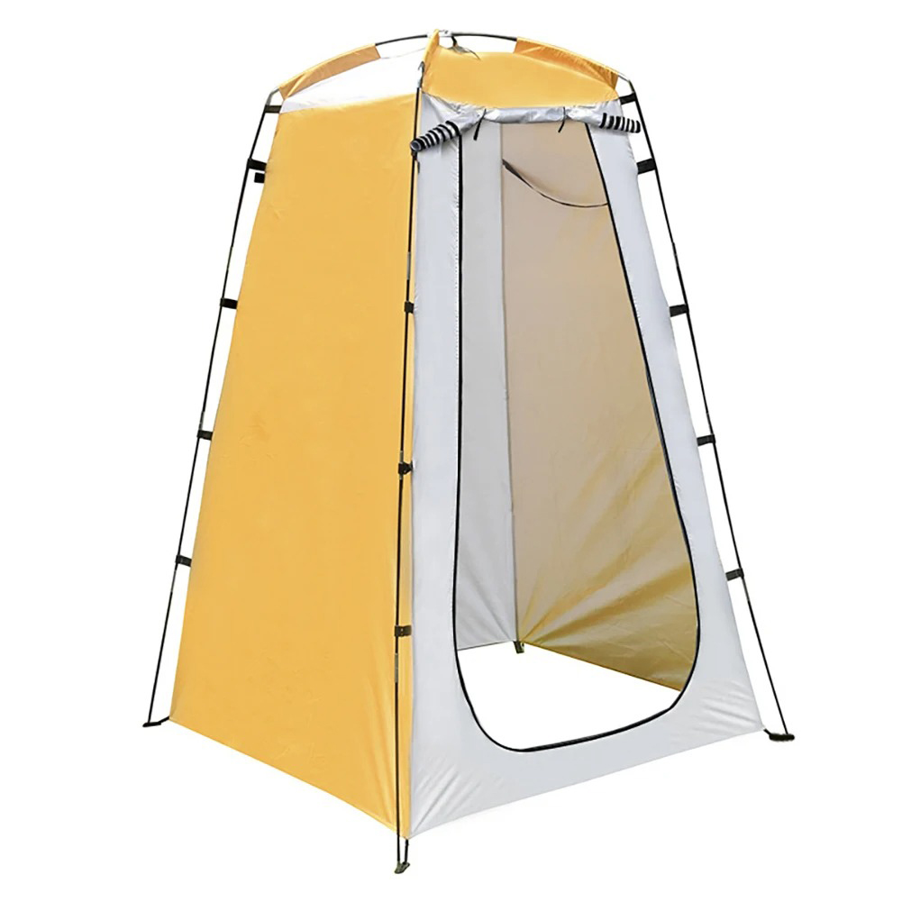 Outdoor Quick Set Up Privacy Tent 190T Silver Coated Cloth Waterproof UV-Resistant Portable Changing Room For Camping Shower Biking Toilet Beach Yellow and gray
