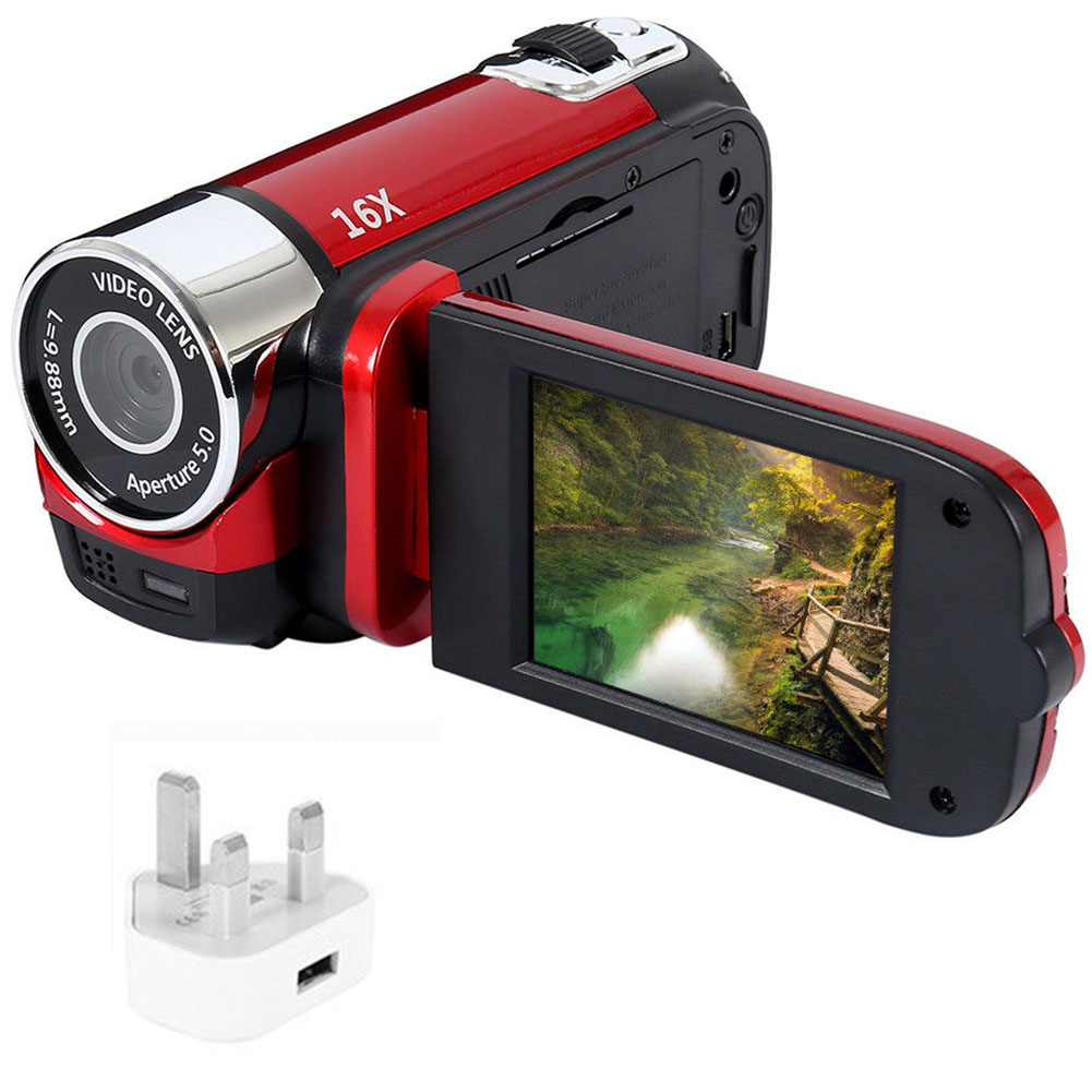1080P HD Night Vision Anti-shake Wifi DVR Professional Video Record Digital Camera Camcorder red_UK plug
