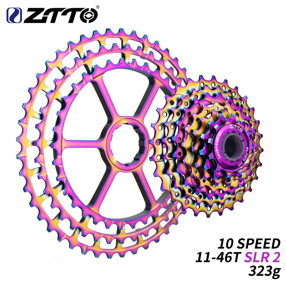 ZTTO 10 Speed Bicycle 11-46T CNC Rainbow Cassette 10s Ultralight 11-46T Freewheel 10s 11-46t