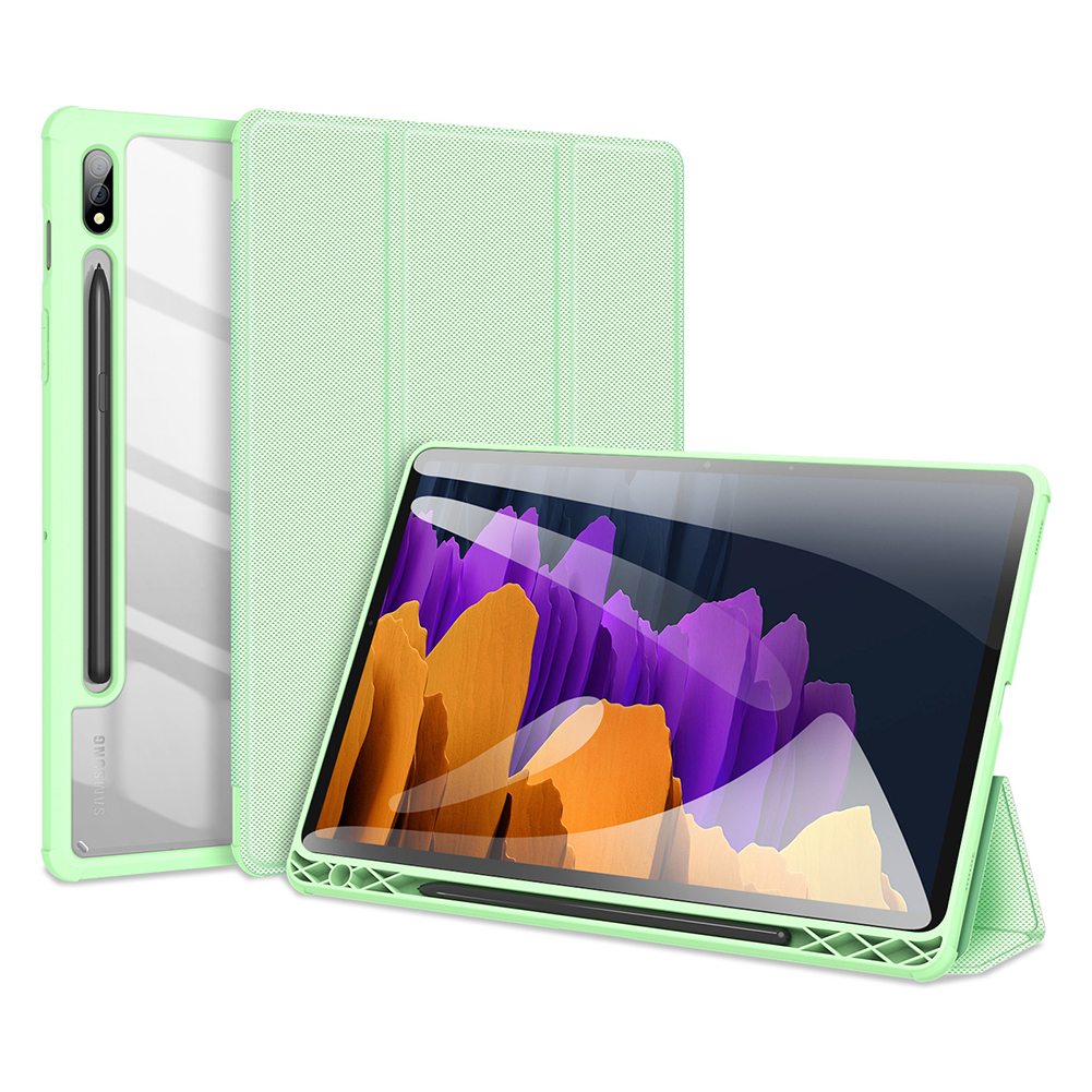 Protective Case Pu+tpu+acrylic Precise Cutout Case Compatible For Samsung Tab S8 S8 Ultra Transparent Cover Matcha green_Samsung Tab S8/S7