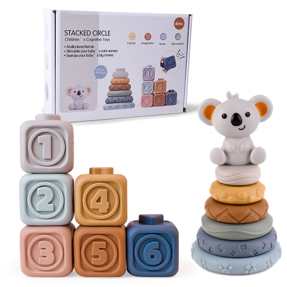 Stacking Nesting Baby Building Blocks Toys Soft Squeeze DIY