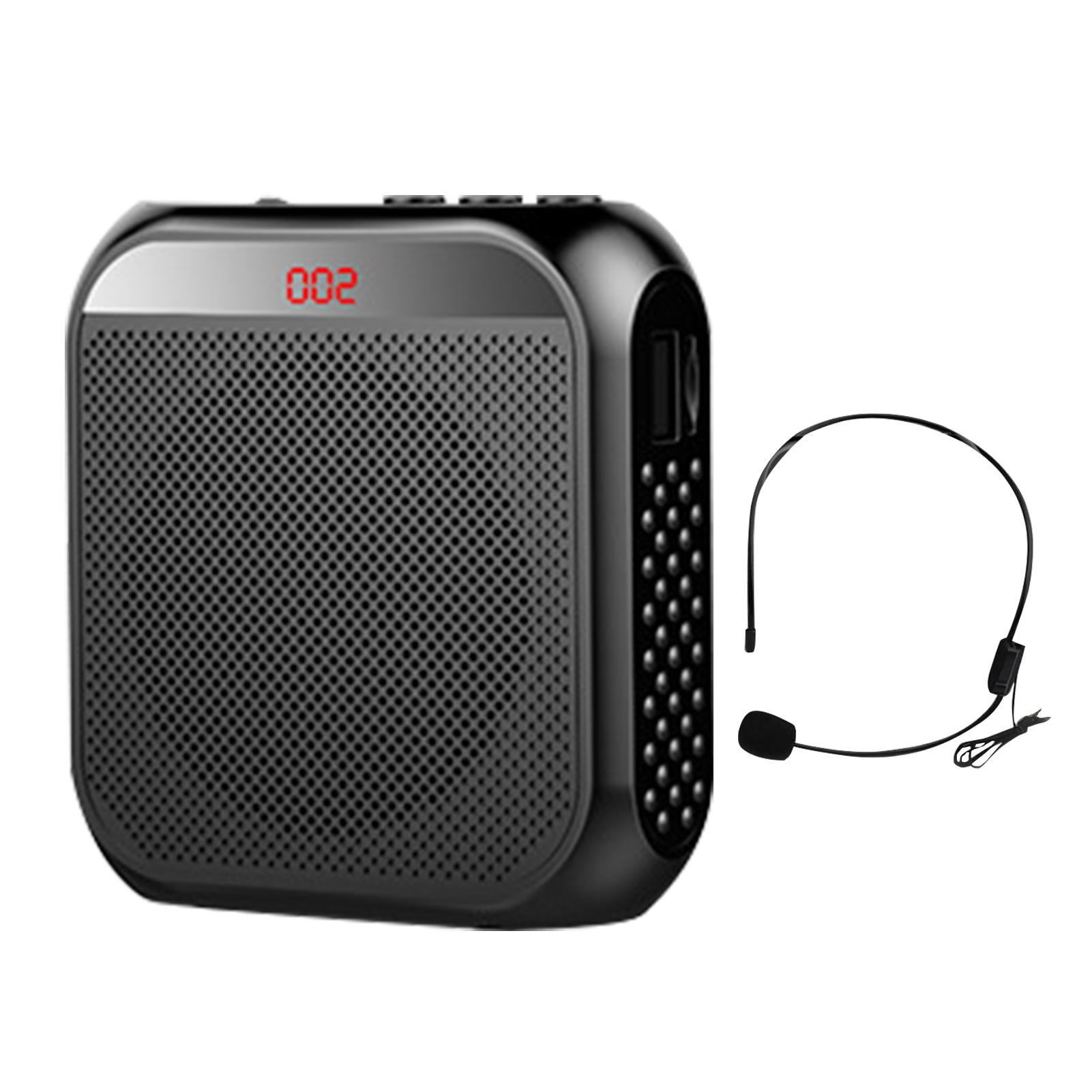 Portable Voice Amplifier 8W 2200mA Portable Rechargeable System For Teachers Yoga Travel Tour Guide Meeting black