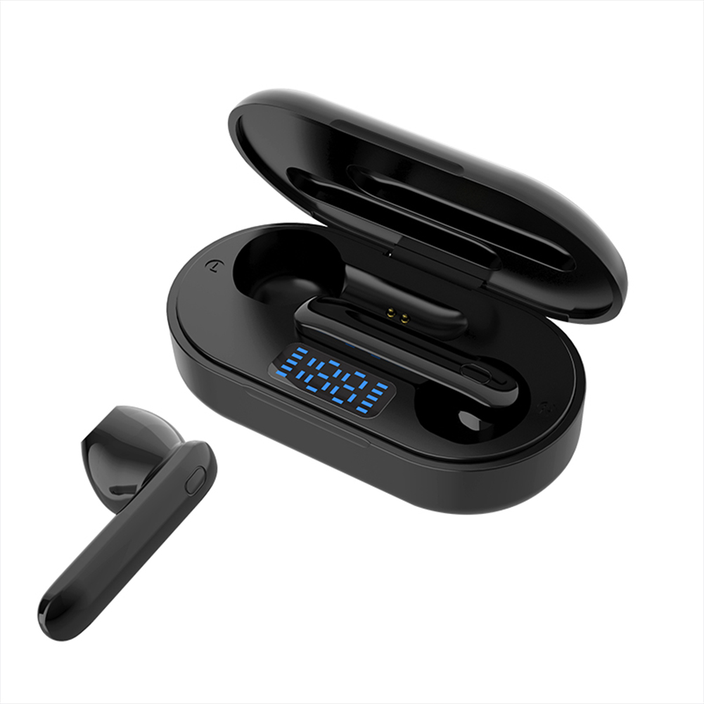 P25 Wireless Bluetooth-compatible Headset Tws 5.1 Binaural Stereo Digital Display Private Mode Sports Earphone black