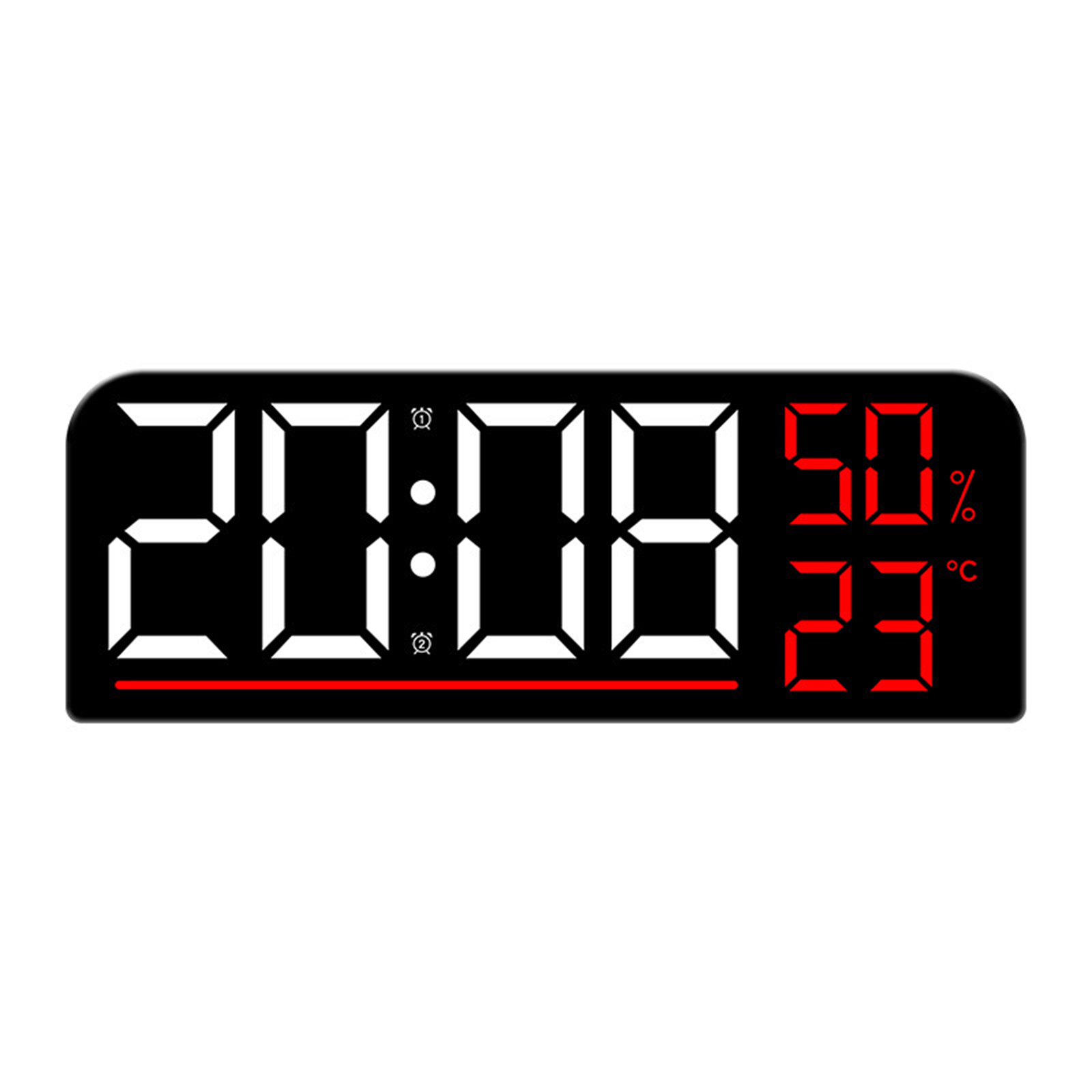 Digital Wall Clock Led Digital Clock With Brightness Adjustmen Time Humidity Temperature Colorful Font Power Outage Memory Function Wall Clocks For Office Bedroom red
