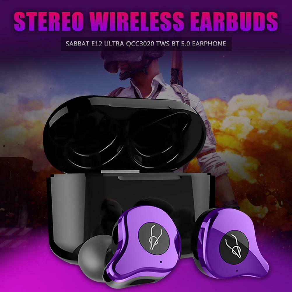 Sabbat E12 Ultra QCC3020 TWS BT V5.0 Sports Earbuds Wireless Charging Noise Canceling Headphones 