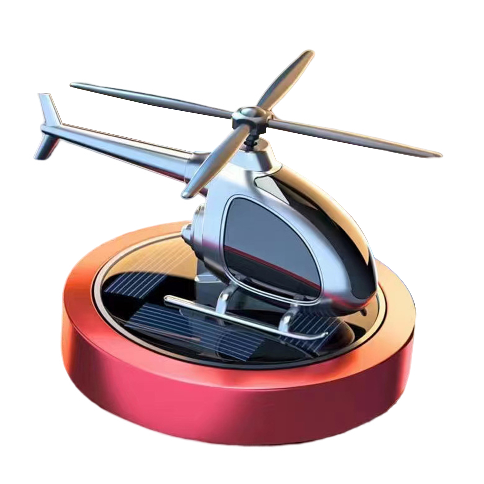 Solar Helicopter Model Car Fragrance Aroma Diffuser Novelty Ornaments Decor Air Freshener For Office Home Auto red