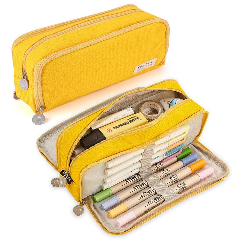 Pencil Case Large Pencil Pouch Big Capacity Pencil Bag Makeup Bag Canvas Stationery Box Cosmetic Bag