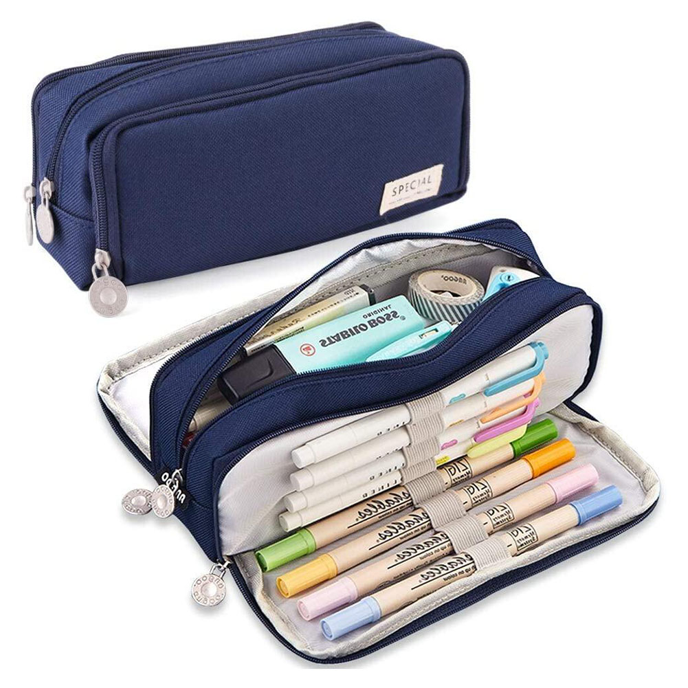 Pencil Case Large Pencil Pouch Big Capacity Pencil Bag Makeup Bag Canvas Stationery Box Cosmetic Bag