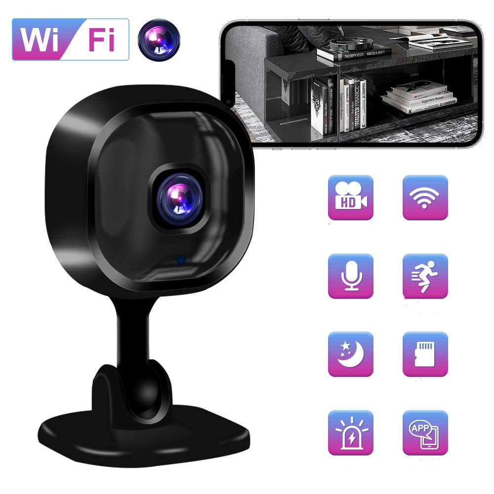A3 WIFI Camera Surveillance Camera Clear 1080P HD Recording Night Vision Real-Time Monitoring IR-CUT Motion Detection Smart Camera For Home Security Guard black