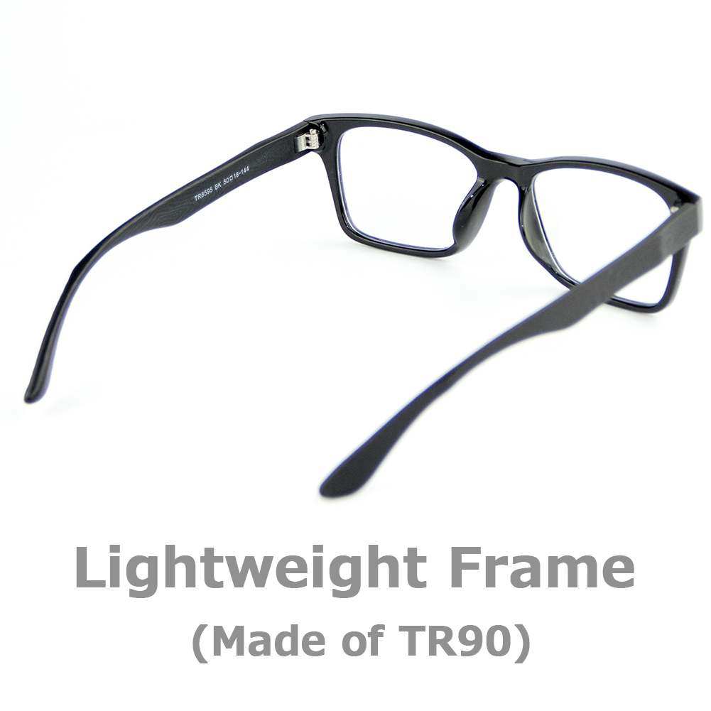 [US Direct] Cyxus Blue Light Blocking [Lightweight TR90] Glasses Anti Eye Strain Headache Computer Eyewear, Unisex (8323T01, Black) Block Droplets Black_M