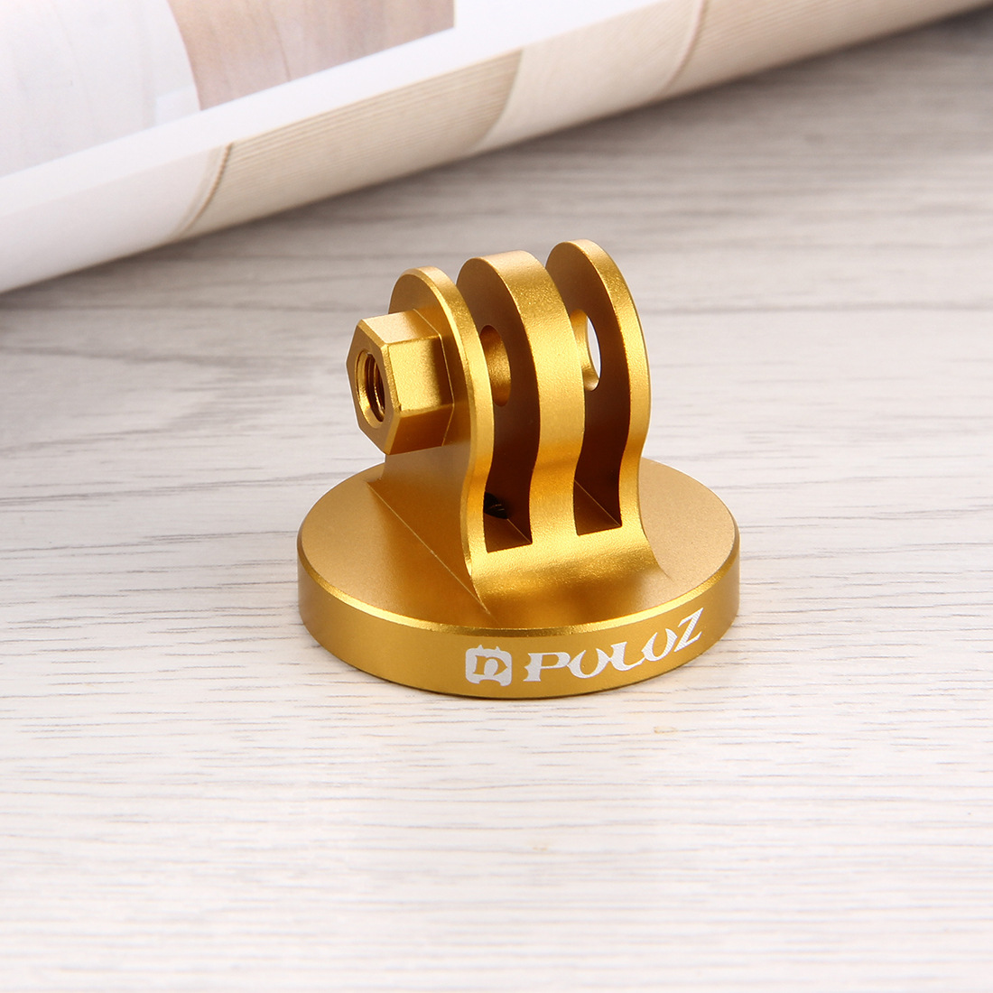 PULUZ CNC Aluminum Alloy Tripod Mount Base Tripod Adapter for GoPro HERO 5 4 3+ 3 2 1 SJ4000 for Xiaomi Yi Sports Camera Gold