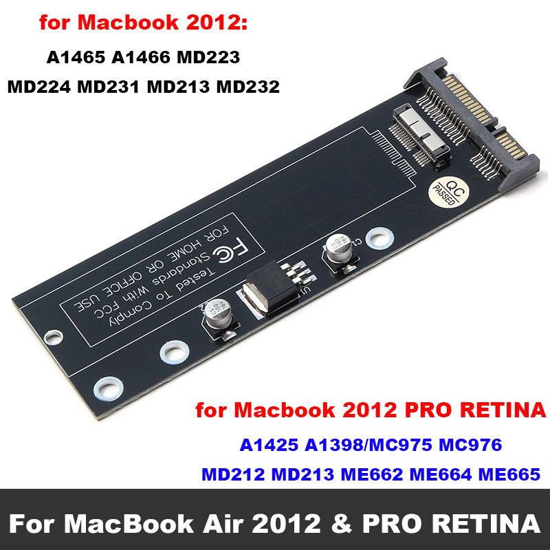 SSD to SATA Converter Card Board for Apple 2010 2011 2012 for MacBook Air & PRO RETINA 7+17pin & 6+12pin SSD to SATA 22pin
