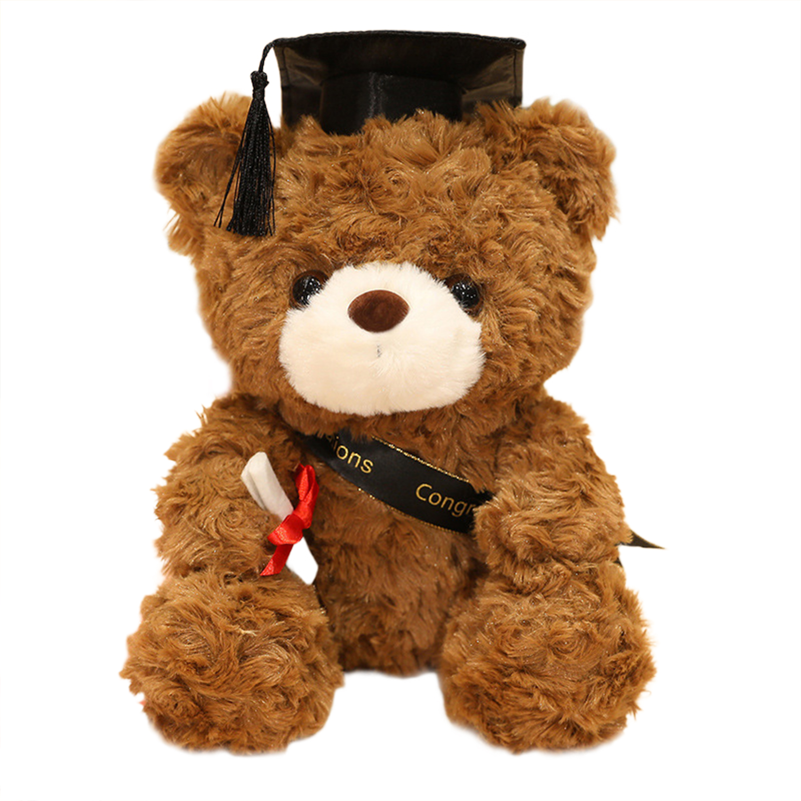 Cute Doctor Cap Bear Doll Graduation Bear Plush Doll Stuffed Plush Toys For Birthday Graduate Gifts For Student Kids black hat B 28cm