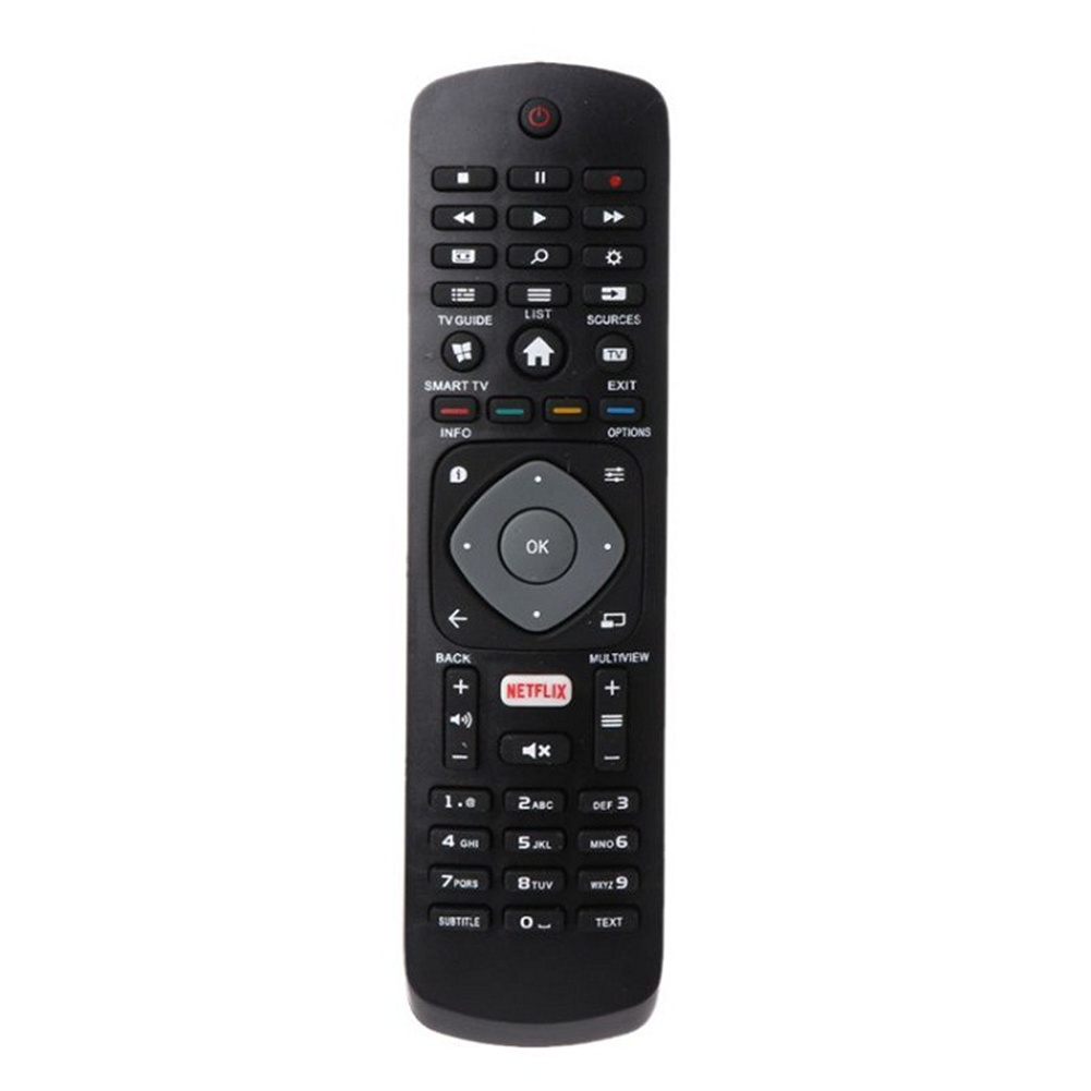 Tv Remote Control Replacement Parts Compatible For Philips HOF16H303GPD24 Smart Netflix 398GR08B (Without Battery) black