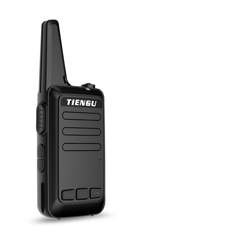 TIENGU Wireless Handheld Mini Ultra-thin Walkie Talkie FRS UHF Portable Radio Communicator Black US plug