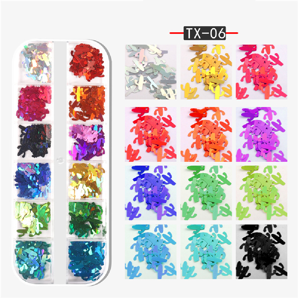 Wholesale Nail Art Sequins Maple leaf butterfly alphabet flame