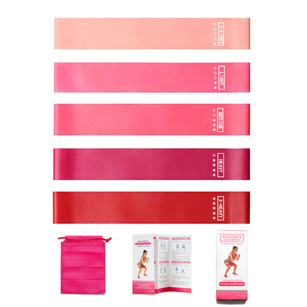 Portable Yoga Training Fitness Band Wear-resistant Elastic Resistance Bands Exercise Workout Equipment Red Gradient