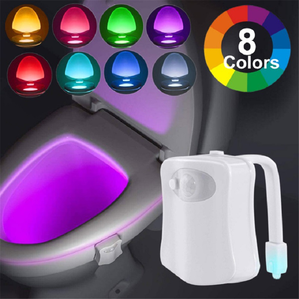 Bathroom Smart Led Night  Light Body Motion Sensor 8-color Decorative Toilet Lamp 8 colors