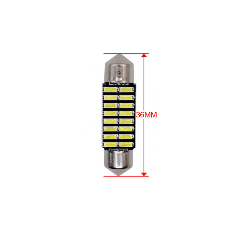 36/39/41mm LED Bulb Bright double - pointed reading lamp 5W Super Bright 4014 16SMD Interior Doom Lamp 36MM white