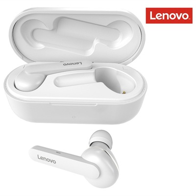 Original LENOVO HT28 Wireless Bluetooth  Headset Tws Deep Bass Earbuds Touch Control Automatically Connection Headset white