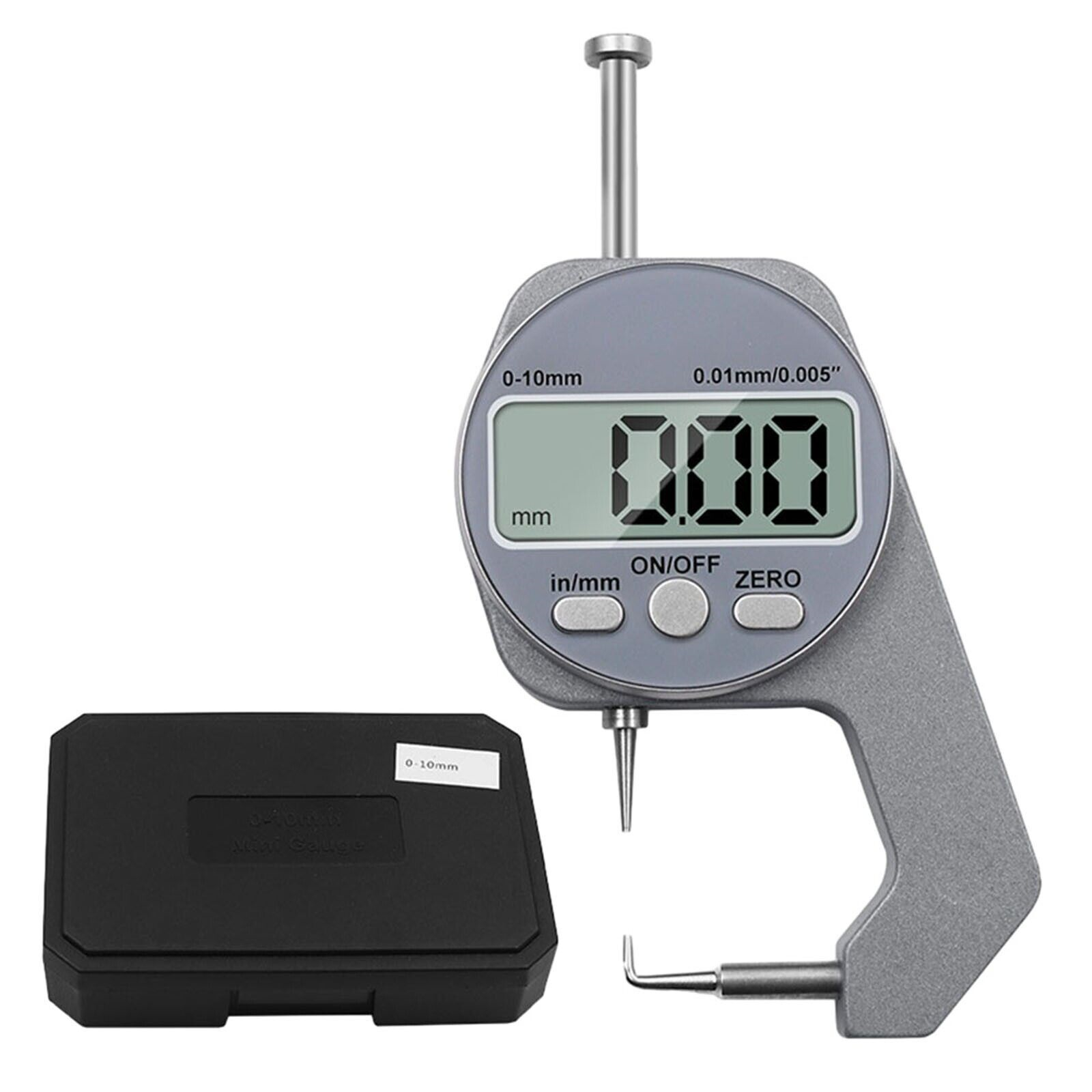 Digital Thickness Gauge, 0-10mm, Inch/Millimeter Conversion, 0.01mm/0.005