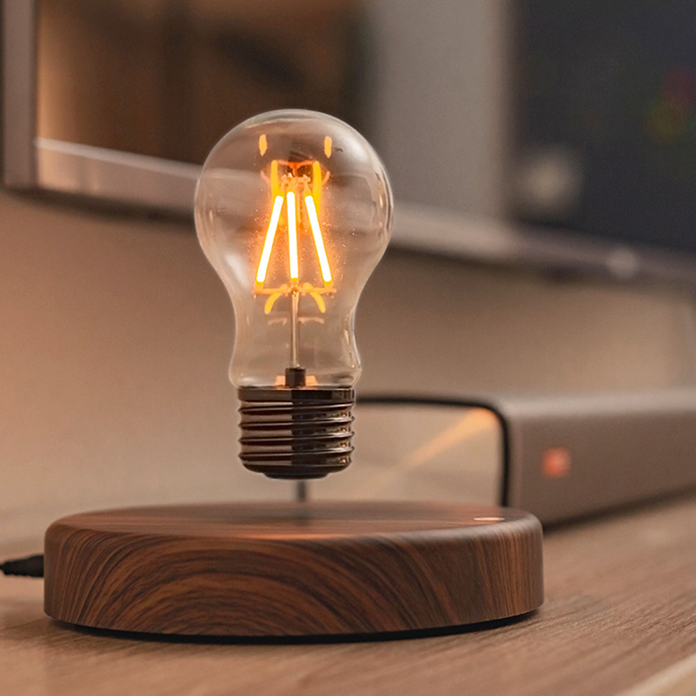 Magnetic Led Light Levitating Lamp With Touch Switch 60 Lumen LED Bulb 360 Degree Automatic Rotation Night Light For Living Room Study Bedroom Office EU plug