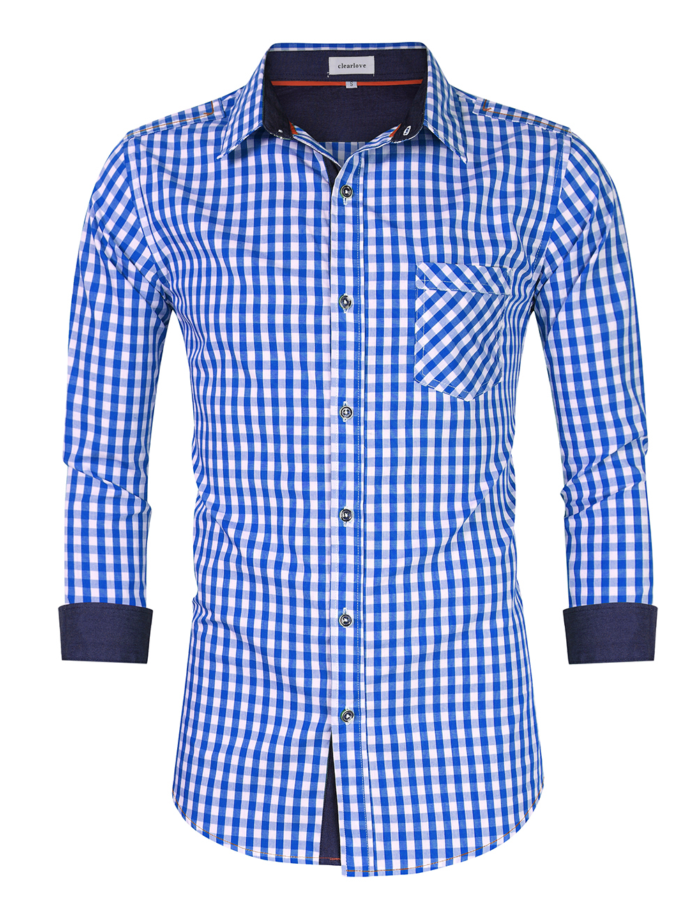 US CLEARLOVE  Men Classic Mosaic Plaid Shirt For Beer Festival