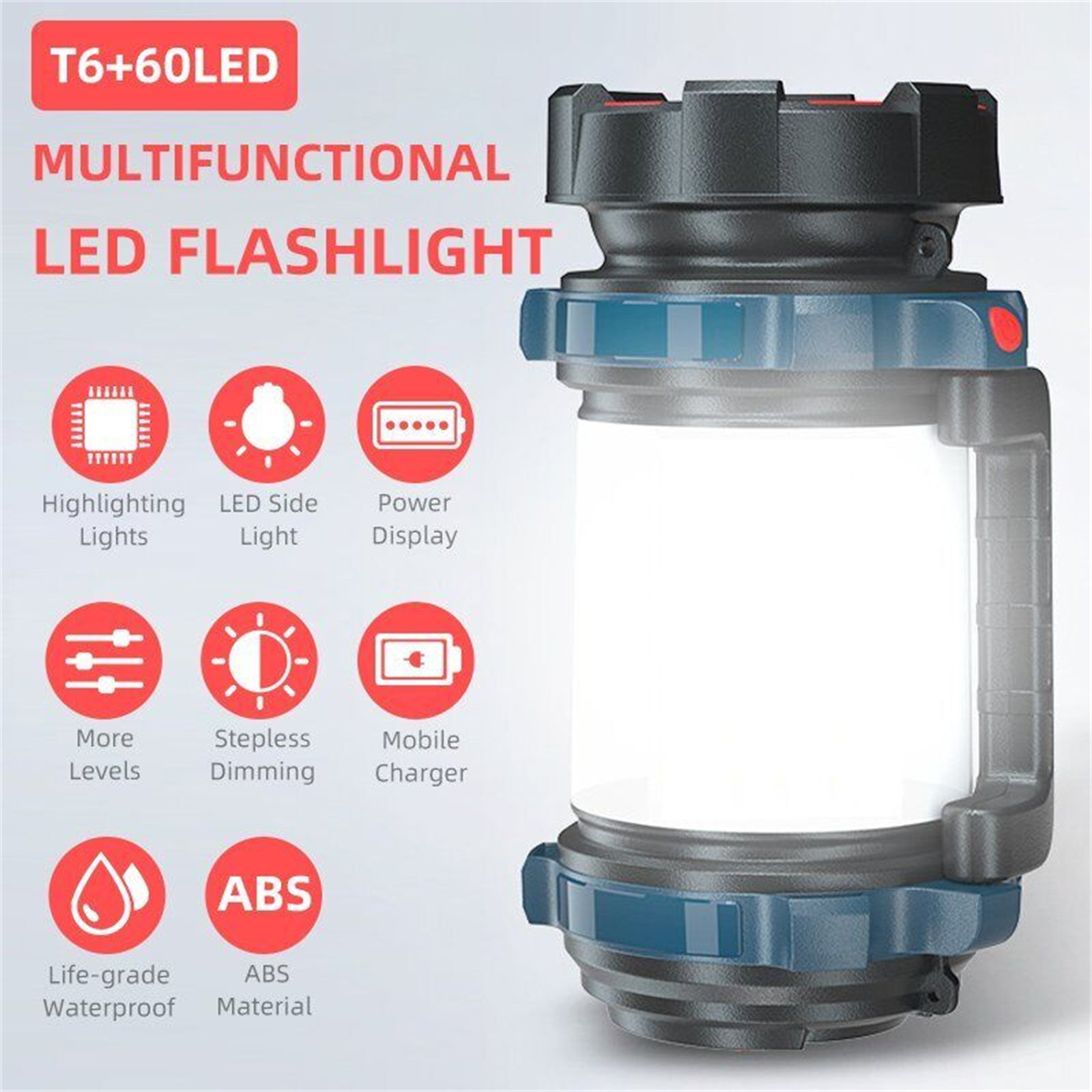 Outdoor Led Searchlight Portable Handheld Spotlight Rechargeable Flashlight