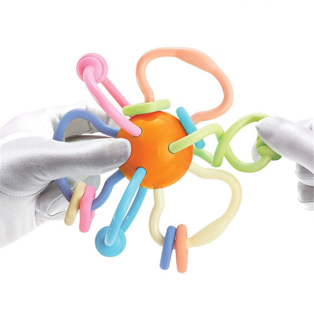 Wholesale Baby Teething Rattle Toy Intelligent Hand Bell Teething Ring