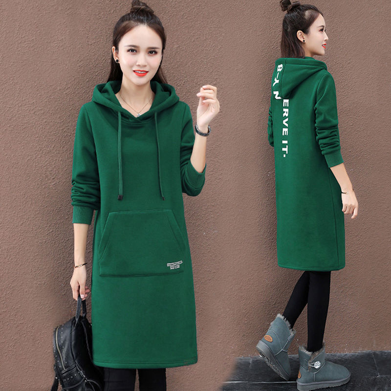 green hoodie dress