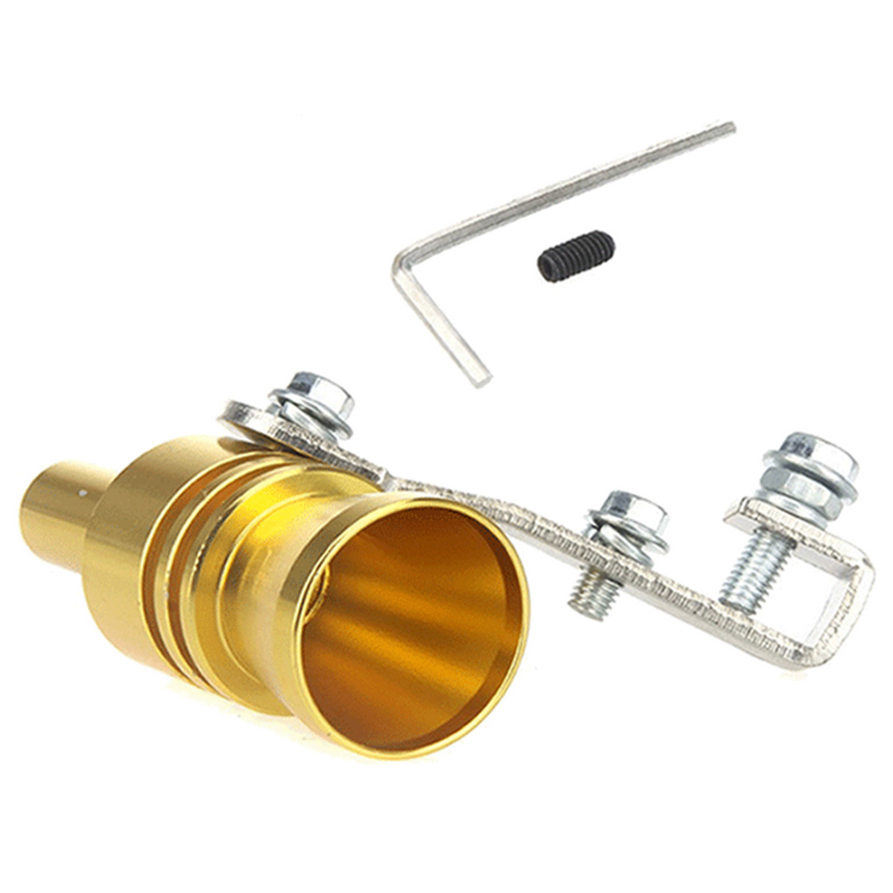 [Indonesia Direct] Vehicle Refit Device Turbo Sound Muffler Turbo Whistle Exhaust Pipe Sounder Motorcycle Sound Imitator Caliber: 1.9cm gold