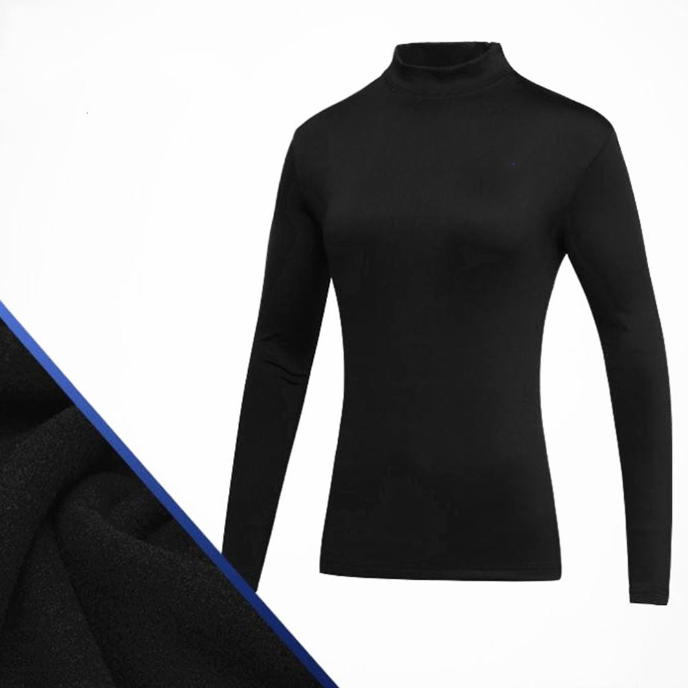 Simier Long Sleeve Golf Clothes for Women Base Shirt black_XL