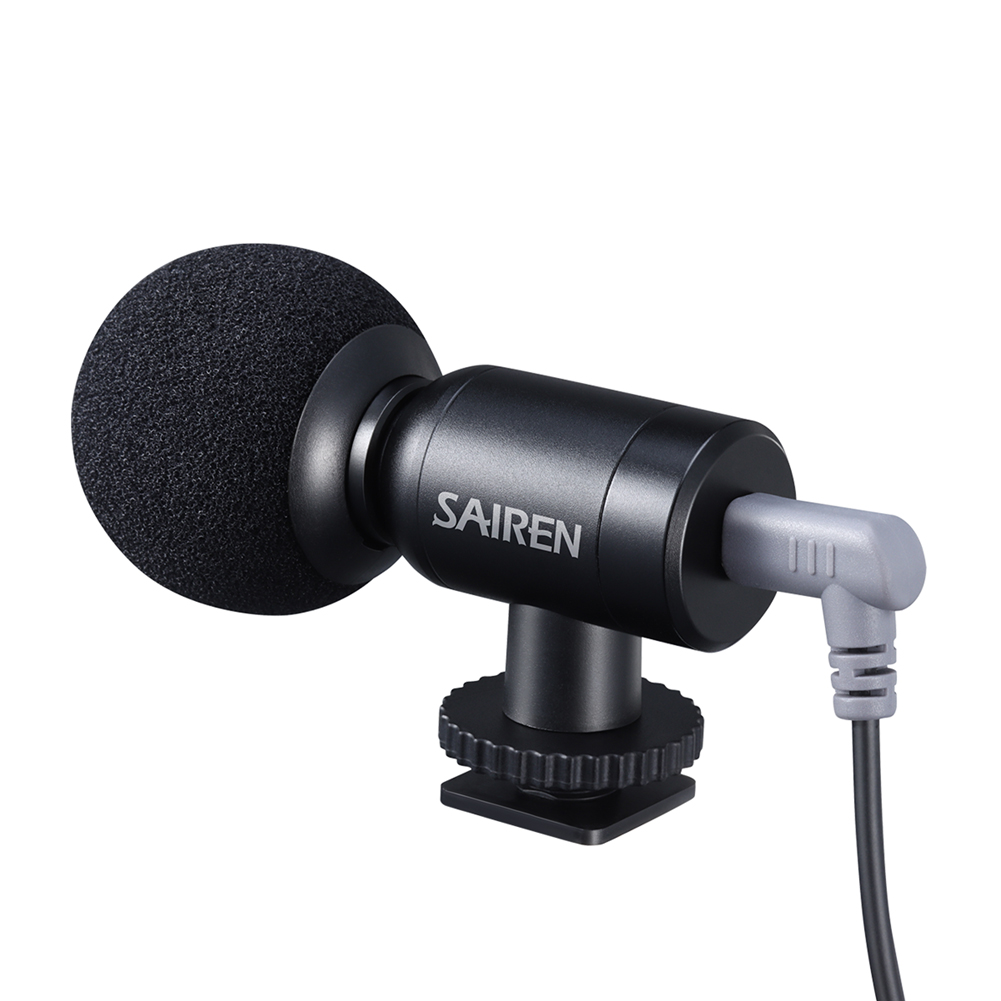 Wireless Microphone Vlog Video Mic for GoPro DSLR Cameras Action Pocket-in Microphones black