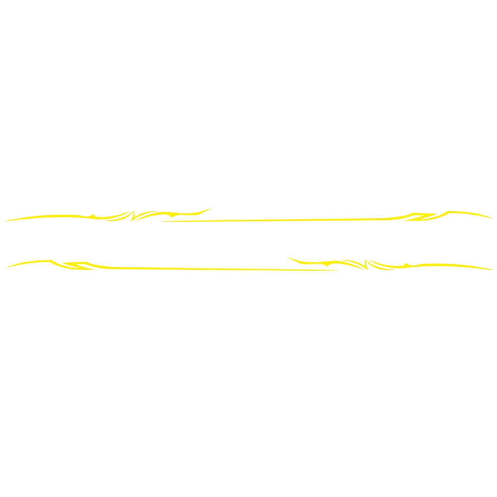 2Pcs Car Sticker Car Body Side Stripes Vinyl Graphics Sticker Decals  yellow