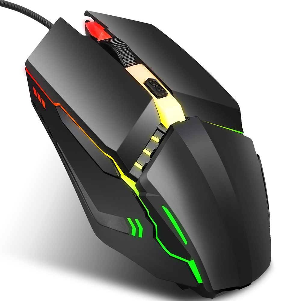 Wired Mouse 1600DPI 125HZ Backlight Ergonomic Office Mouse Quiet Click Gaming Mice For Laptop PC Gamer Desktop S200 mouse + small white box