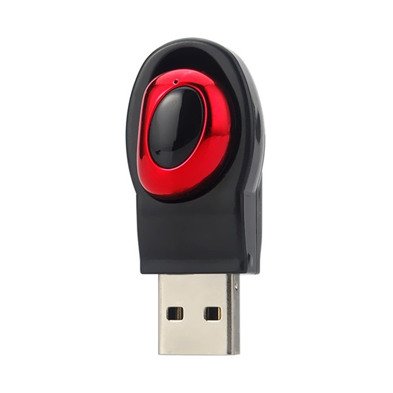 Mini Wireless Bluetooth Earphone Music Handsfree Headphone Headset In-ear USB Earpiece Invisible for Phone Black red