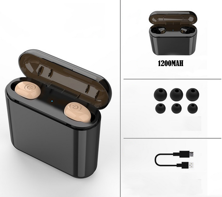 TWS Waterproof Bluetooth 5.0 Earbuds Headphones Wireless Headset Noise Cancelling English Version skin color