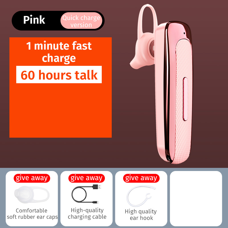 E03 Smart Wireless  In-ear  Earphones Mobile Phone Universal Driving Business Mini Bluetooth Headset Pink