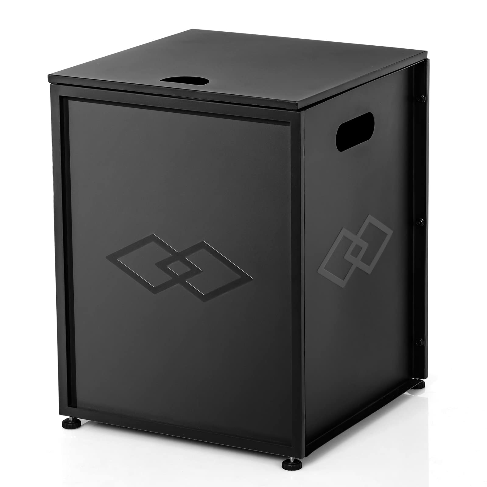 US PIONEERWORKS Propane Metal Tank Cover Table for Gas Fire Pits Gas Tank Holder Storage Side Table for 20 Pound Propane Tank