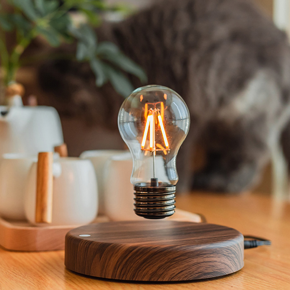 Magnetic Led Light Levitating Lamp With Touch Switch 60 Lumen LED Bulb 360 Degree Automatic Rotation Night Light For Living Room Study Bedroom Office US Plug