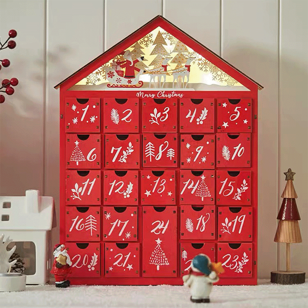 Wholesale Wooden Christmas Advent Calendar With 24 Storage Drawers ...